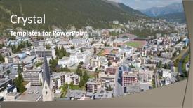  Presentation with meetings - Cool new presentation theme with aerial-view-of-davos-city backdrop and a gray colored foreground