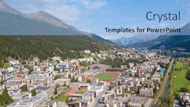  Presentation with city - Colorful theme enhanced with aerial-view-of-davos-city backdrop and a light blue colored foreground