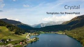  Presentation with meetings - Theme featuring aerial-view-of-davos-city background and a light blue colored foreground