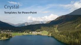  Presentation with meetings - Cool new PPT theme with aerial-view-of-davos-city backdrop and a light blue colored foreground