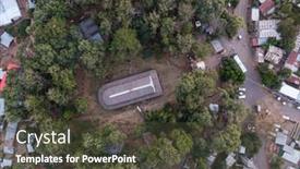  Presentation with city church - Slides with aerial-view-of-debre-birhan background and a tawny brown colored foreground