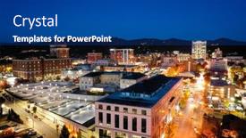  Presentation with asheville - Slide deck with aerial-view-of-downtown-asheville background and a ocean colored foreground