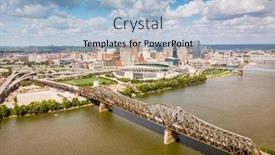  Presentation with cincinnati - Beautiful slides featuring aerial-view-of-downtown-cincinnati backdrop and a light blue colored foreground