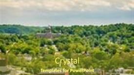  Presentation with aerial - Amazing PPT theme having aerial-view-of-downtown-frankfort backdrop and a tawny brown colored foreground