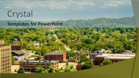  Presentation with capitol - Beautiful theme featuring aerial-view-of-downtown-frankfort backdrop and a light blue colored foreground