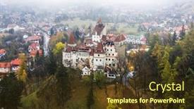  Presentation with rain - PPT layouts featuring aerial-view-of-dracula-s background and a tawny brown colored foreground