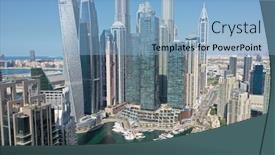  Presentation with smart city - PPT theme with aerial-view-of-dubai-city background and a light blue colored foreground