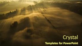  Presentation with fog - Beautiful theme featuring aerial-view-of-early-morning backdrop and a wine colored foreground