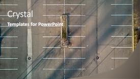  Presentation with parking lot - Theme having aerial-view-of-empty-parking background and a gray colored foreground