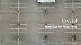  Presentation with malls - Presentation design enhanced with aerial-view-of-empty-parking background and a gray colored foreground