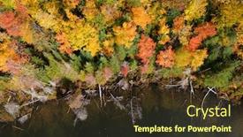  Presentation with fall lake - Beautiful presentation featuring aerial-view-of-fall-foliage backdrop and a tawny brown colored foreground