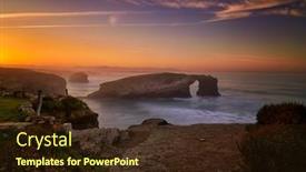  Presentation with atlantic - PPT theme with aerial-view-of-famous-beach background and a wine colored foreground