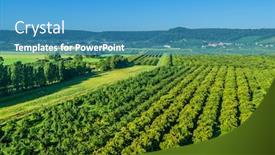  Presentation with aerial view of cape town - Presentation enhanced with aerial view of famous cherry plum fields of lorraine moselle france background and a teal colored foreground