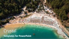  Presentation with marble - Slide deck featuring aerial-view-of-famous-marble background and a ocean colored foreground