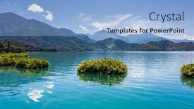  Presentation with moon - Presentation theme featuring aerial-view-of-famous-sun background and a light blue colored foreground