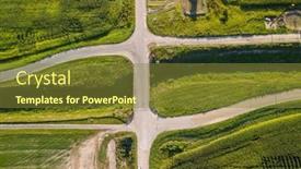  Presentation with farm - PPT theme having aerial-view-of-farm-lands background and a tawny brown colored foreground