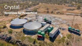 Presentation with water treatment - Beautiful PPT theme featuring aerial-view-of-few backdrop and a violet colored foreground