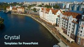  Presentation with fish - Slide deck consisting of aerial-view-of-fish-village background and a wine colored foreground