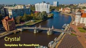  Presentation with fish - Theme featuring aerial-view-of-fish-village background and a tawny brown colored foreground