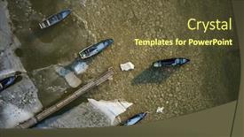  Presentation with fishing boats - Slide deck featuring aerial-view-of-fishing-boats background and a tawny brown colored foreground