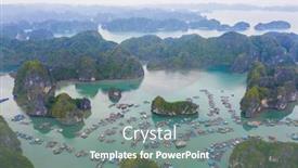  Presentation with world heritage - Presentation theme featuring aerial-view-of-floating-fishing background and a gray colored foreground