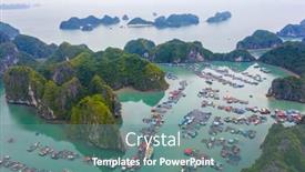  Presentation with world heritage - Cool new PPT layouts with aerial-view-of-floating-fishing backdrop and a seafoam green colored foreground