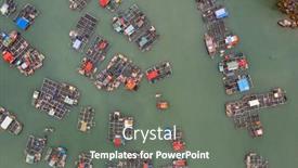  Presentation with world heritage - Amazing PPT theme having aerial-view-of-floating-fishing backdrop and a gray colored foreground