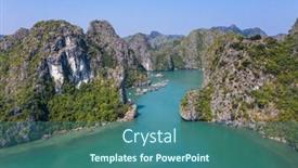  Presentation with world heritage - Audience pleasing slide deck consisting of aerial-view-of-floating-fishing backdrop and a ocean colored foreground