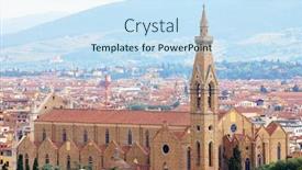  Presentation with europe - PPT theme featuring aerial-view-of-florence-italy background and a sky blue colored foreground