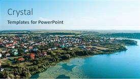  Presentation with fishing boats - PPT theme featuring aerial-view-of-forest background and a sky blue colored foreground