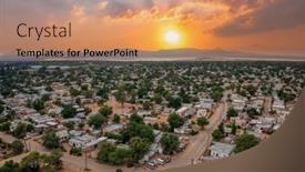 Presentation with aerial - PPT layouts consisting of aerial-view-of-gaborone-city background and a  colored foreground