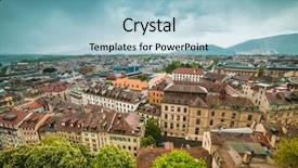  Presentation with aerial - Presentation having aerial view of geneva old background and a light blue colored foreground