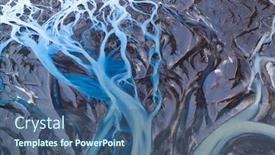  Presentation with glacier - Colorful PPT theme enhanced with aerial-view-of-glacier-river backdrop and a ocean colored foreground