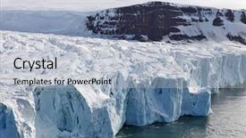  Presentation with aerial - Slides having aerial view of glaciers flowing background and a light blue colored foreground