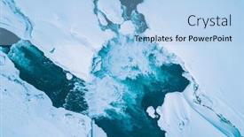  Presentation with waterfall - Slides enhanced with aerial-view-of-godafoss-waterfall background and a light blue colored foreground