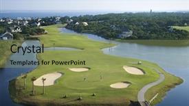  Presentation with north carolina - Presentation theme consisting of aerial view of golf course background and a yellow colored foreground