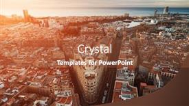  Presentation with gothic - Theme with aerial-view-of-gothic-quarter background and a tawny brown colored foreground