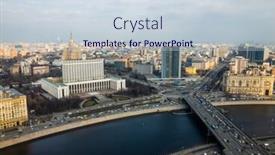  Presentation with government - Presentation featuring aerial-view-of-government-building background and a sky blue colored foreground