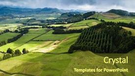  Presentation with coal - Slides featuring aerial view of green fields background and a tawny brown colored foreground
