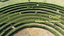 Presentation with green thumb garden - Beautiful theme featuring aerial view of green maze backdrop and a tawny brown colored foreground