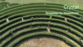  Presentation with maze - Colorful slide deck enhanced with aerial view of green maze backdrop and a  colored foreground