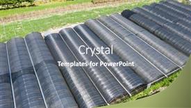  Presentation with greenhouse - PPT theme consisting of aerial-view-of-greenhouse background and a gray colored foreground