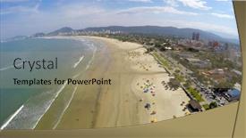  Presentation with brazil - Cool new slide set with aerial-view-of-guaruja-brazil backdrop and a  colored foreground