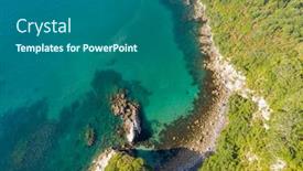  Presentation with new zealand - Presentation theme featuring aerial-view-of-hahei-beach background and a ocean colored foreground