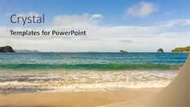  Presentation with new zealand - Presentation theme with aerial-view-of-hahei-beach background and a light blue colored foreground