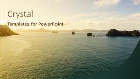  Presentation with new zealand - Presentation featuring aerial-view-of-hahei-beach background and a cream colored foreground