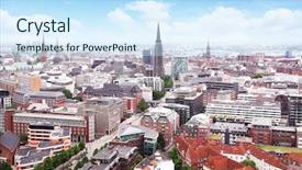  Presentation with hamburg - PPT layouts with aerial view of hamburg germany background and a sky blue colored foreground