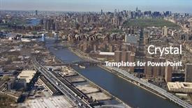  Presentation with harlem - Cool new PPT theme with aerial view of harlem river backdrop and a gray colored foreground