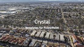  Presentation with los angeles - Cool new PPT theme with aerial view of hazy sprawling backdrop and a dark gray colored foreground