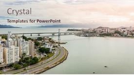  Presentation with connecting - PPT layouts with aerial-view-of-hercilio-luz background and a lemonade colored foreground